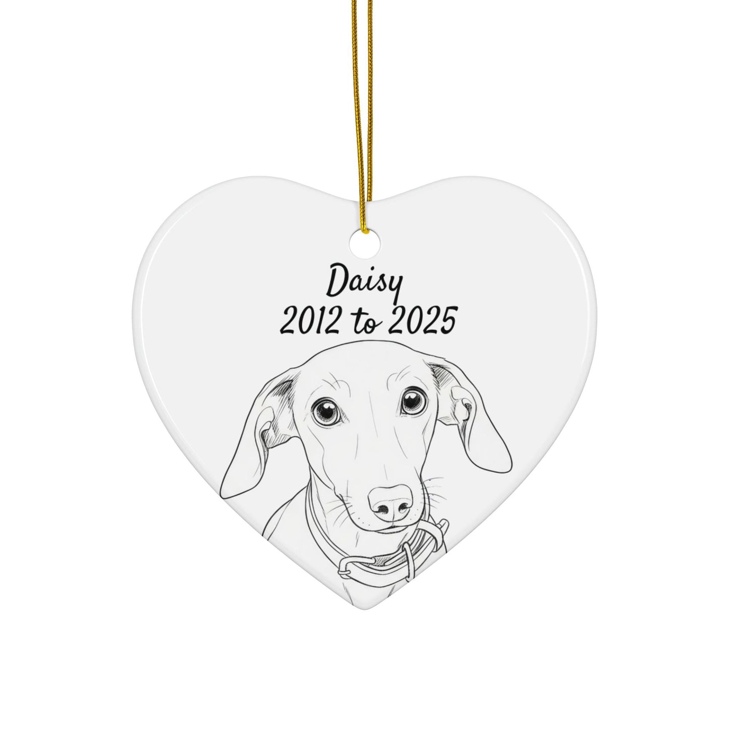 Personalized Heart Shaped Dog Memorial Ornament, Custom Pet Commemoration Gift, Pet Loss Keepsake, In Loving Memory Dog Ornament
