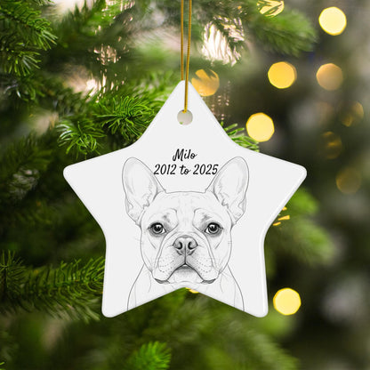 Personalized Star Shaped Dog Memorial Ornament, Custom Pet Christmas Tree Decoration, Dog Lover Gift, Pet Loss Keepsake