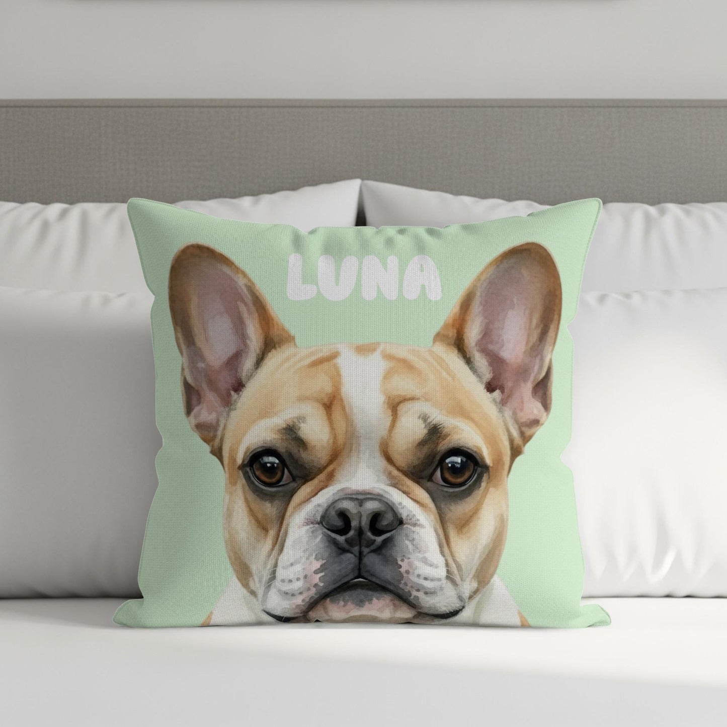 Cute French Bulldog Pillow Cover, Decorative Dog Lover Cushion for Home, Animal Print Throw Pillow Case, Pet Gift Decor