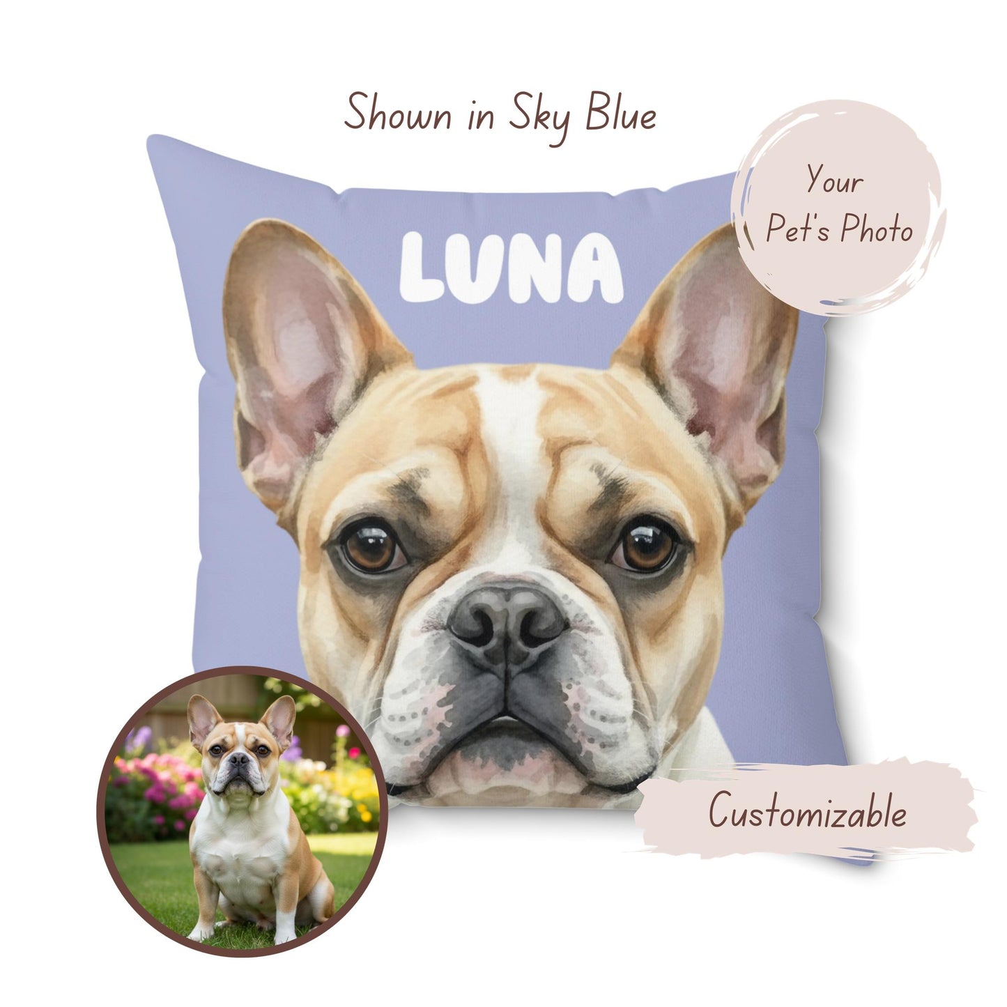 Custom Pet Photo Pillow, Personalized Dog Cushion, Unique Pet Lover Gift, Custom Dog Portrait Pillow, Pet Face Cushion Decor