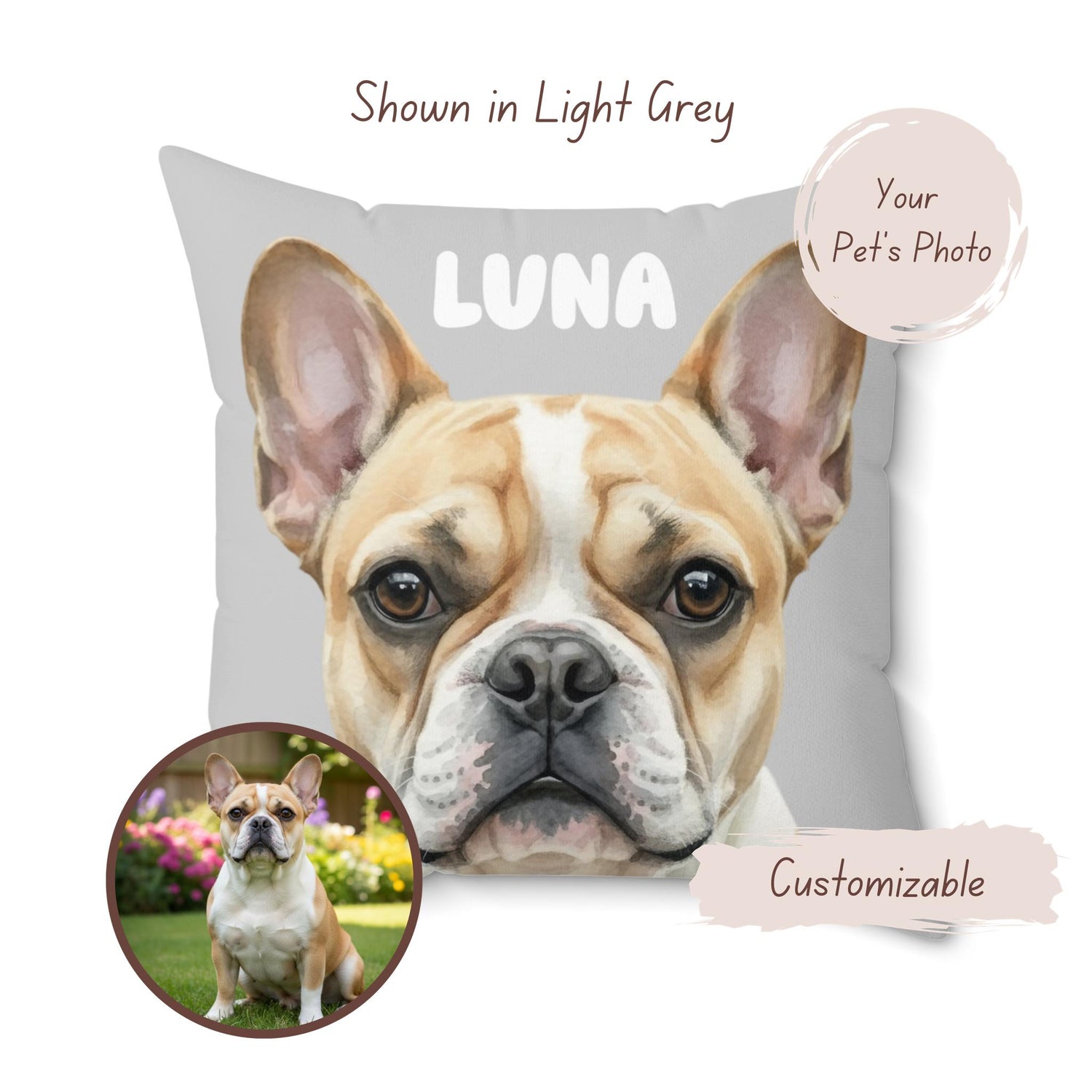 Custom Pet Photo Pillow, Personalized Dog Pillow, Gift for Pet Lovers, Custom Pet Portrait Pillow, Adorable Pet Keepsake