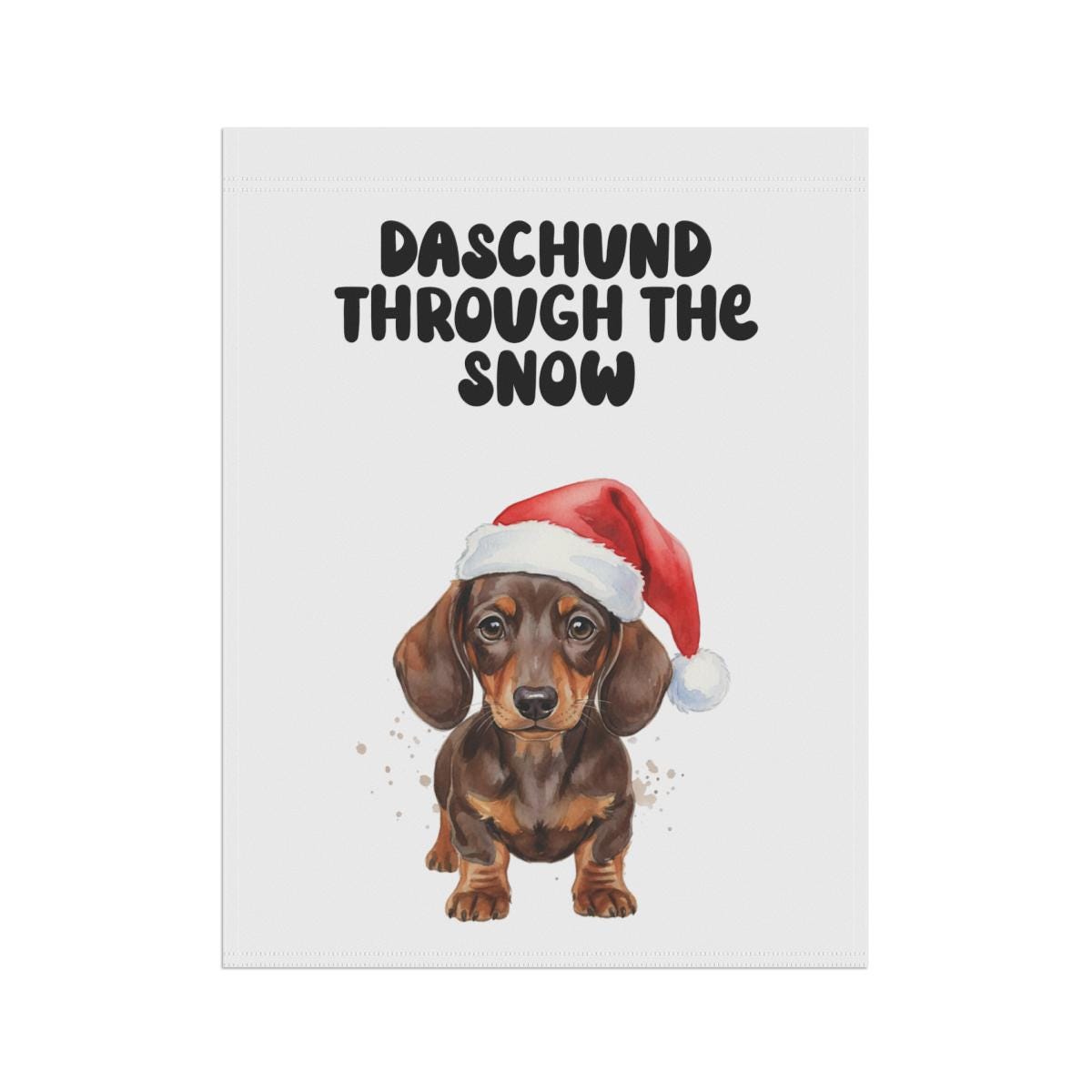 Christmas Dachshund Art Print, Daschund Through The Snow Poster, Cute Holiday Dog Decor, Festive Pet Wall Art