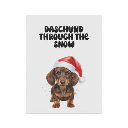 Christmas Dachshund Art Print, Daschund Through The Snow Poster, Cute Holiday Dog Decor, Festive Pet Wall Art