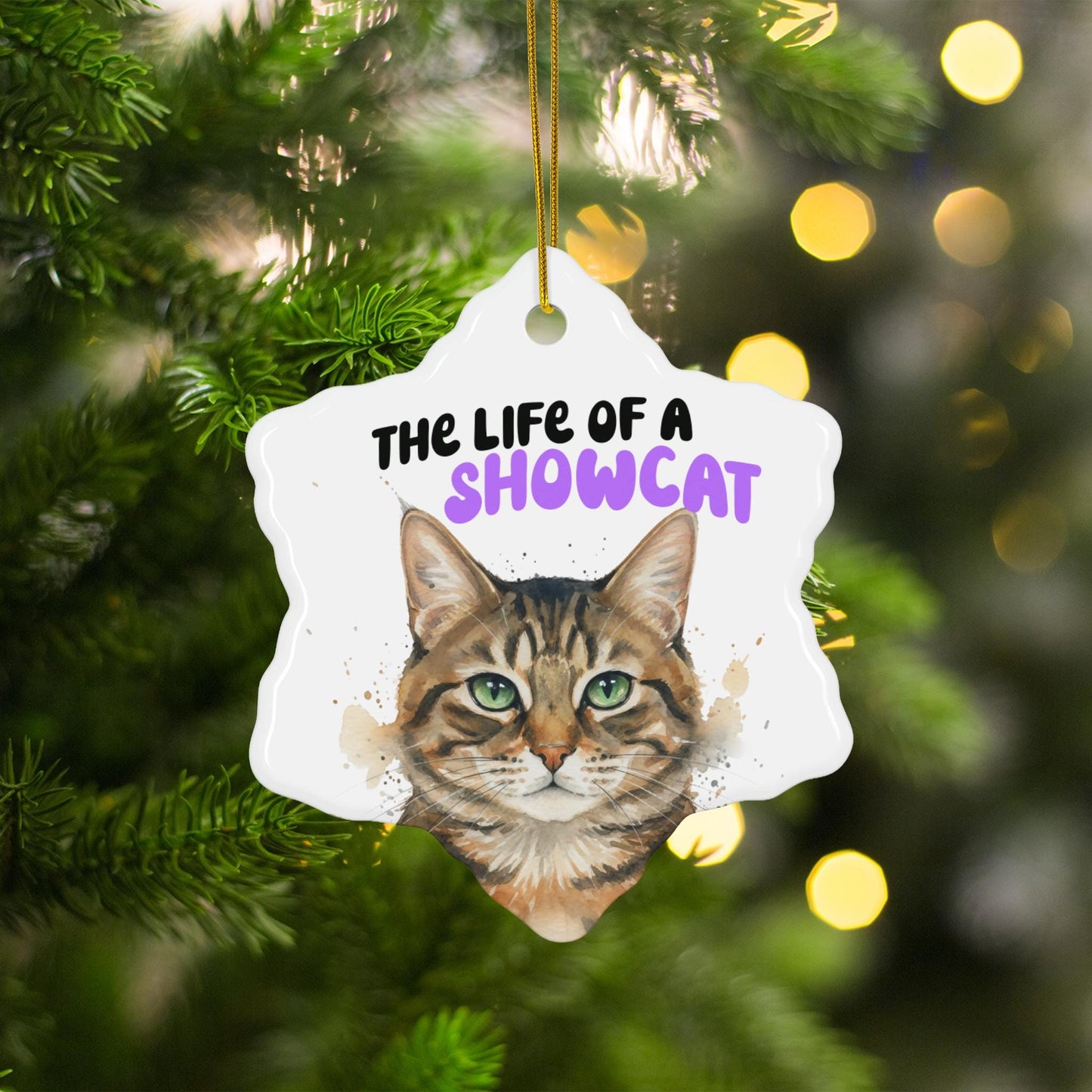 Cat Show Ornament, Life of a Showcat, Cute Cat Decor, Christmas Tree Decoration, Unique Cat Lover Gift, Holiday Cat Keepsake