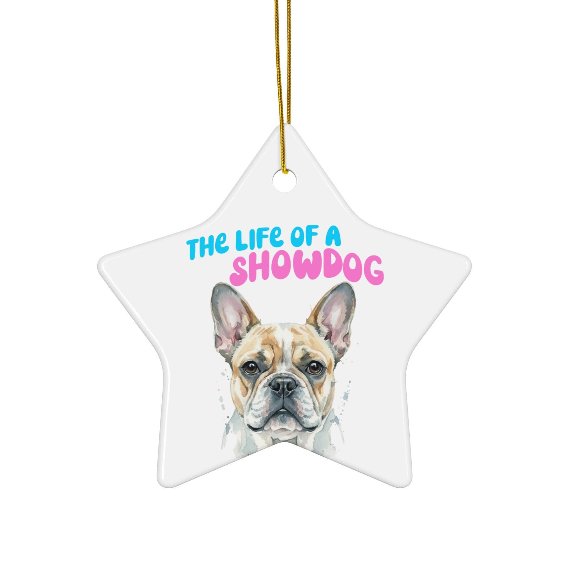 Star dog ornament, Funny dog lover gift, Christmas tree decoration, Cute pet keepsake, Dog parents gift idea, Showdog decor
