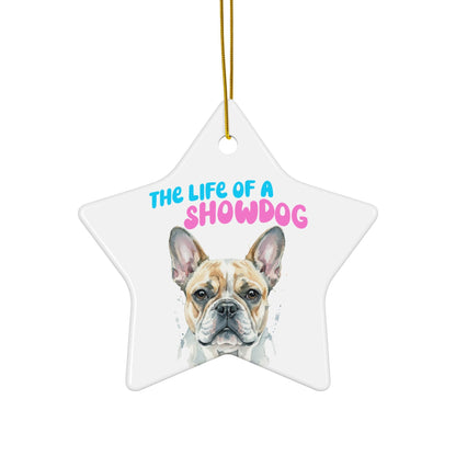 Star dog ornament, Funny dog lover gift, Christmas tree decoration, Cute pet keepsake, Dog parents gift idea, Showdog decor