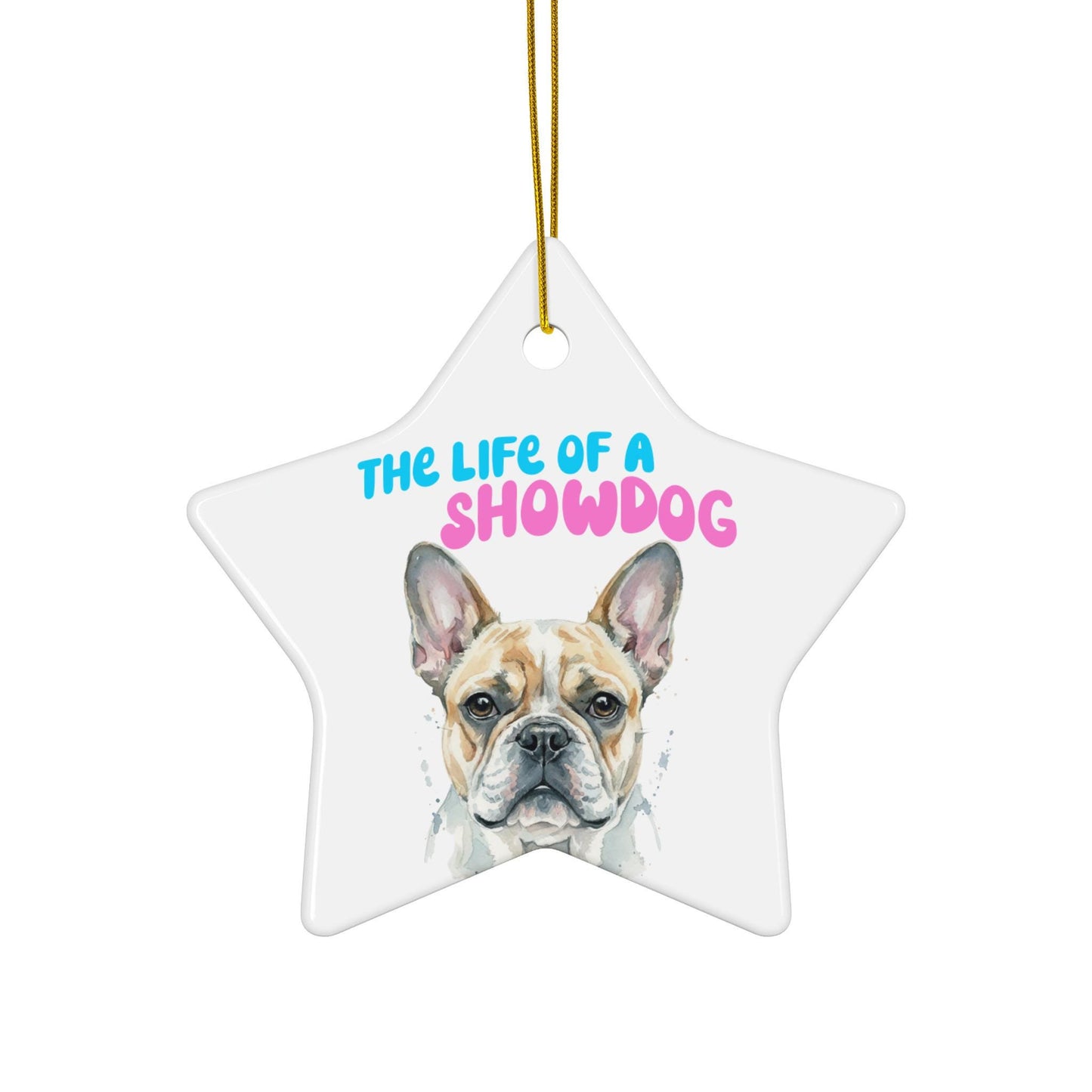 Star dog ornament, Funny dog lover gift, Christmas tree decoration, Cute pet keepsake, Dog parents gift idea, Showdog decor