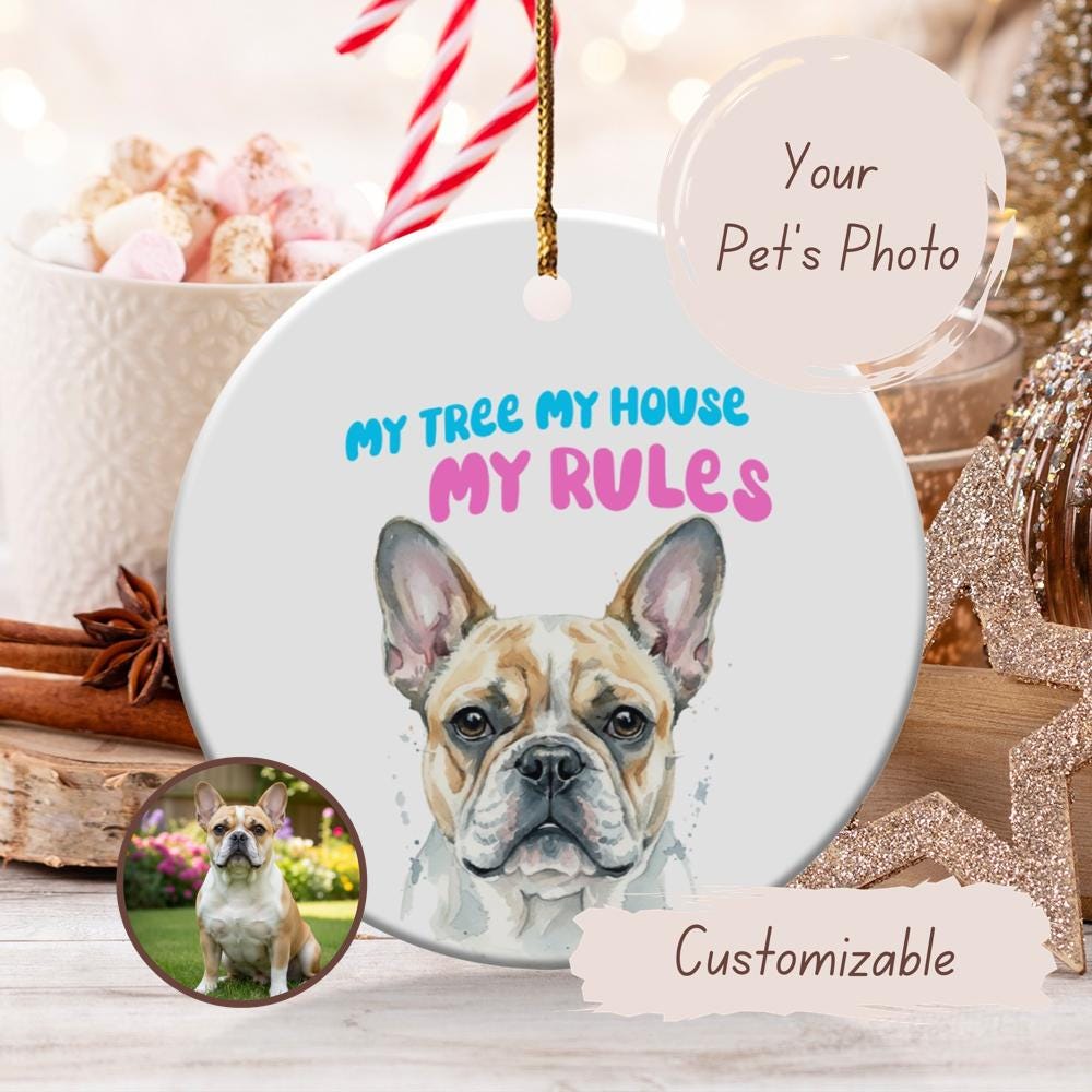 Custom Dog Photo Ornament, Pet Christmas Tree Decoration, Personalized Gift for Pet Lovers, Unique Dog Lover Holiday Decor