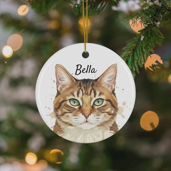Custom Cat Ornament: Personalized Pet Photo Keepsake