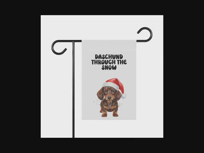 Dachshund Christmas Garden Banner, Funny Holiday Decor