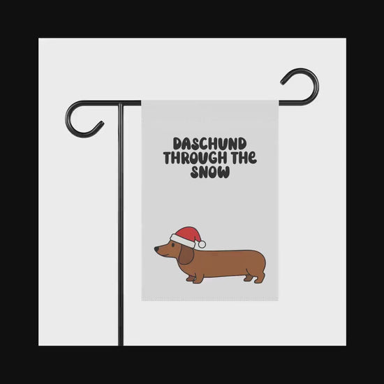 Dachshund Christmas Garden Banner, Funny Dog Decor