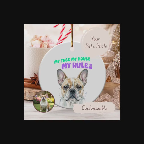 Custom Pet Photo Ornament, Personalized Ceramic Keepsake