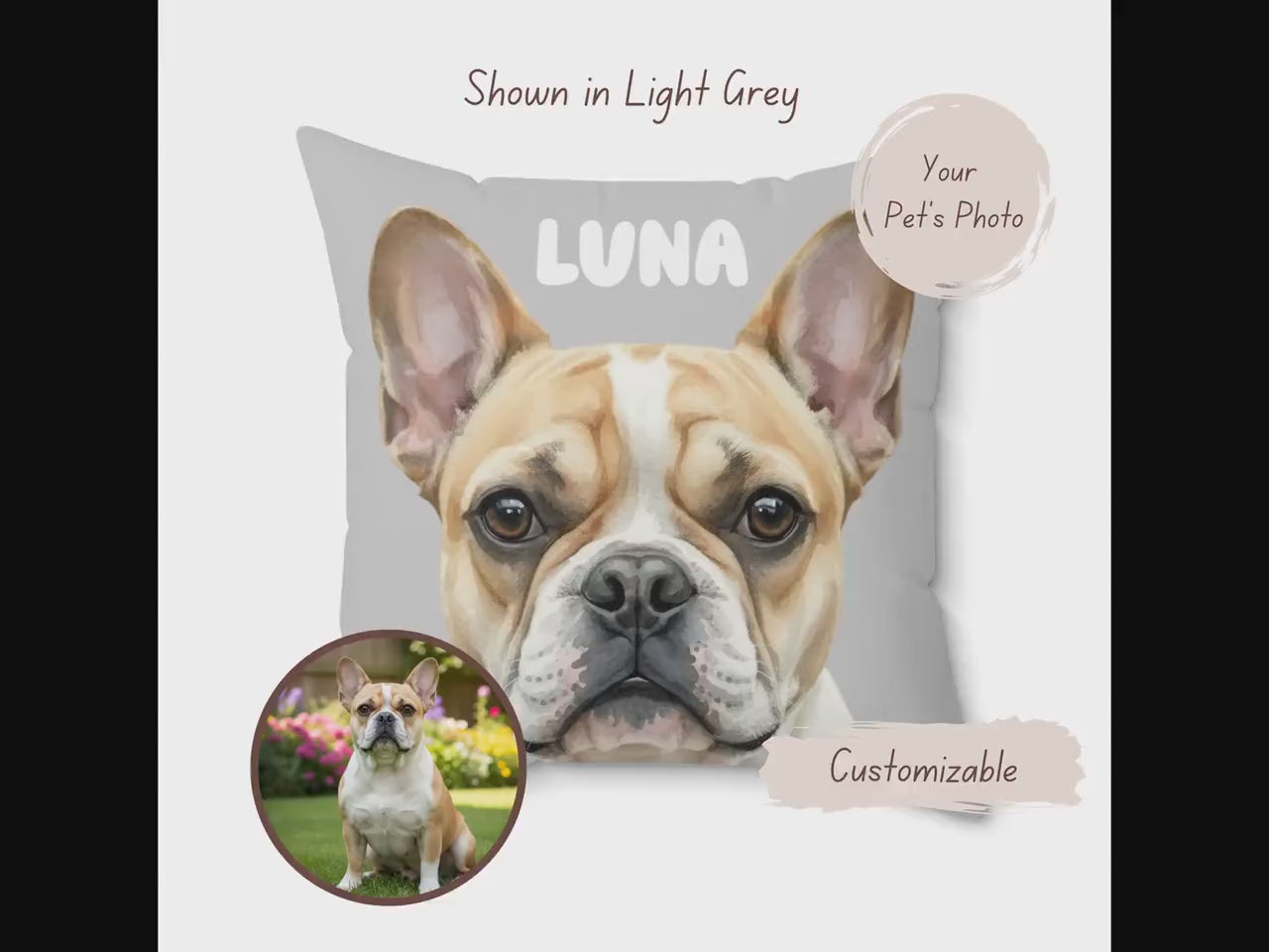 Custom Watercolor Pet Portrait Pillow: Personalized Dog Memorial Cushion