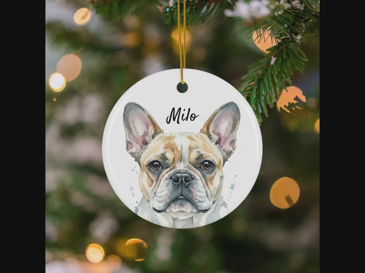Custom Pet Ornament: Personalized Ceramic Dog Christmas Keepsake
